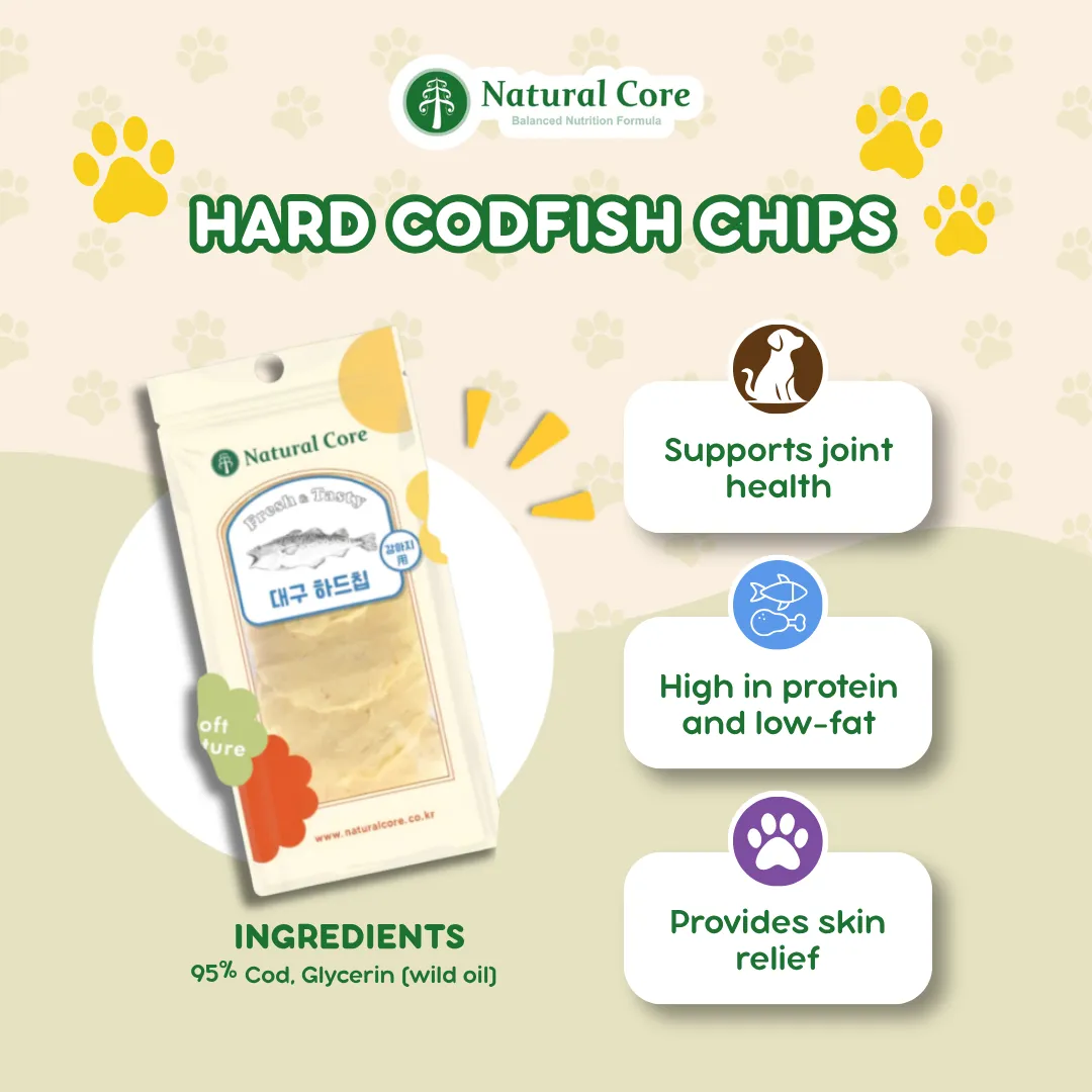 Natural Core Dehydrated Codfish, Duck, Chicken, Scallop Dog and Cat Treats 30g