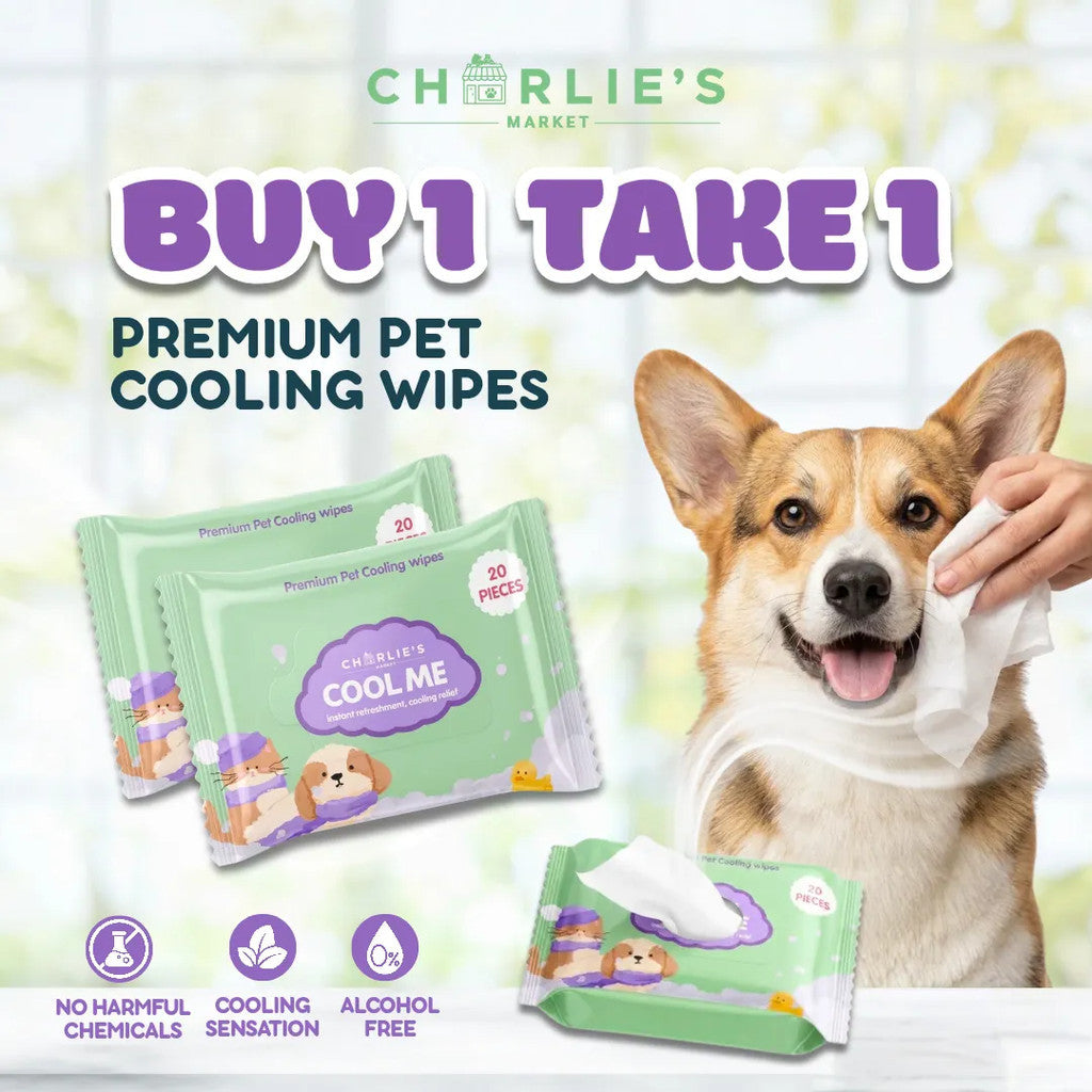 (BUY 1 TAKE 1) Charlie's Market Cool Me Biodegradable Cooling Wipes for Dogs Big Dog Cooling Menthol