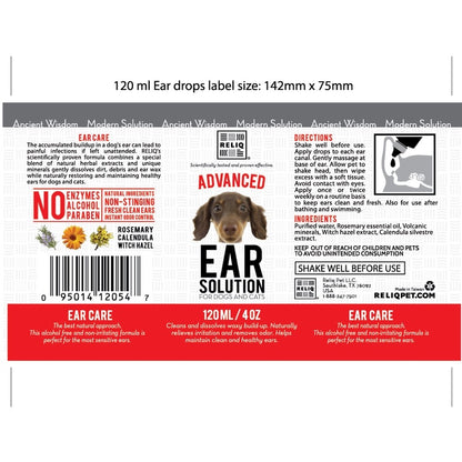 Reliq All Natural Advanced Ear Solution for Dogs and Cats