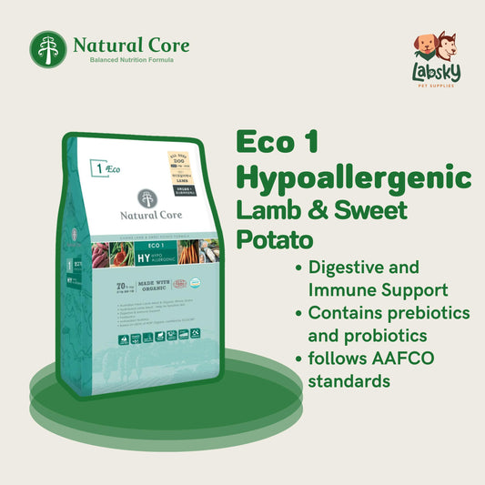 Natural Core Eco 1 Hypoallergenic Lamb & Sweet Potato Organic Digestive Immune System Support 2kg