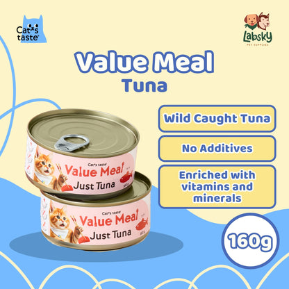 (BUNDLE) Cassava Cat Litter 100% All Natural Dust Free Clumping Odor Control (4kg) and Value Meal Grain-Free Wet Cat Food (160g x 3 cans) for Cats