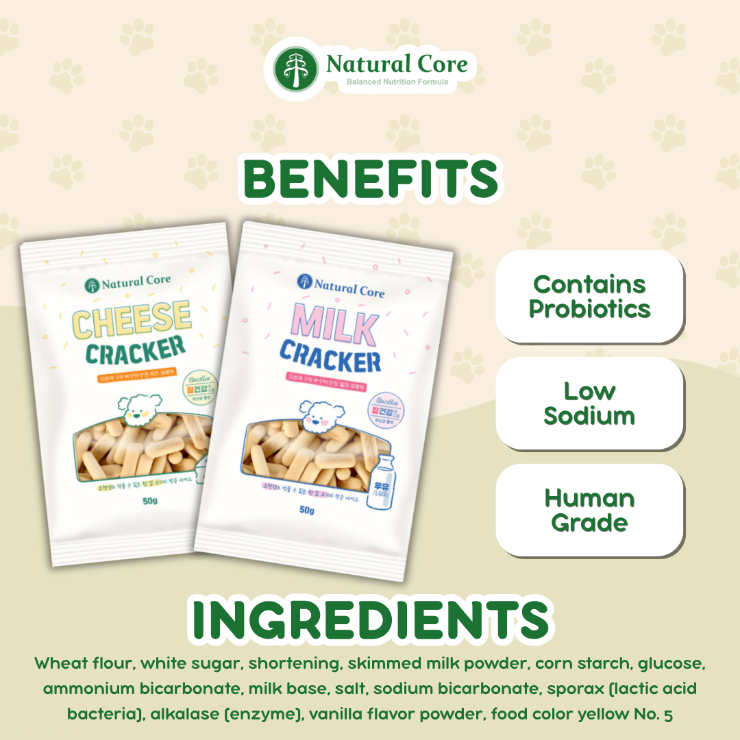 Natural Core Milk & Cheese Healthy Crackers Biscuit for Dog Made in Korea