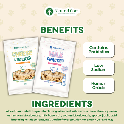 Natural Core Milk & Cheese Healthy Crackers Biscuit for Dog Made in Korea