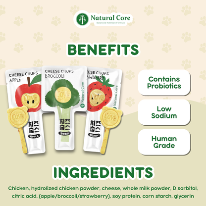 (VALUE BOX) Natural Core 10 pcsCheese Chups Healthy Lollipop Dog Treats Made in Korea