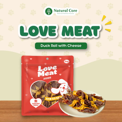 Natural Core Love Meat Chicken Cheese Duck Roll Meat Jerky Dog Treats  Made in Korea 160g