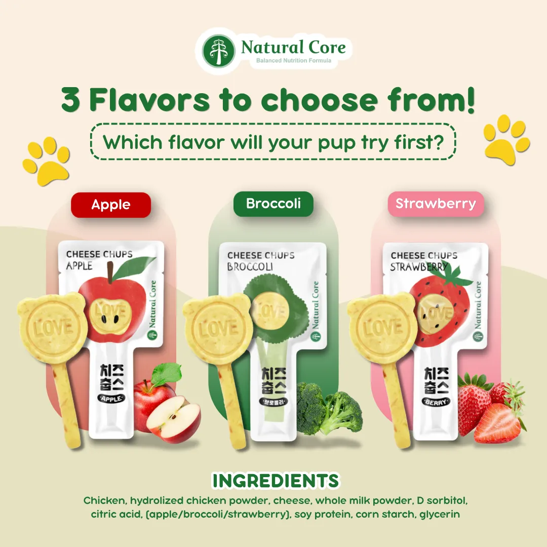 (PER PIECE) Natural Core Cheese Chups Healthy Lollipop Dog Treats Made in Korea