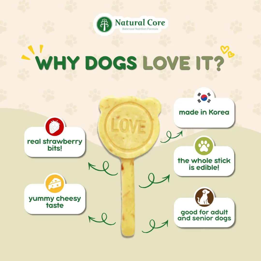 (PER PIECE) Natural Core Cheese Chups Healthy Lollipop Dog Treats Made in Korea