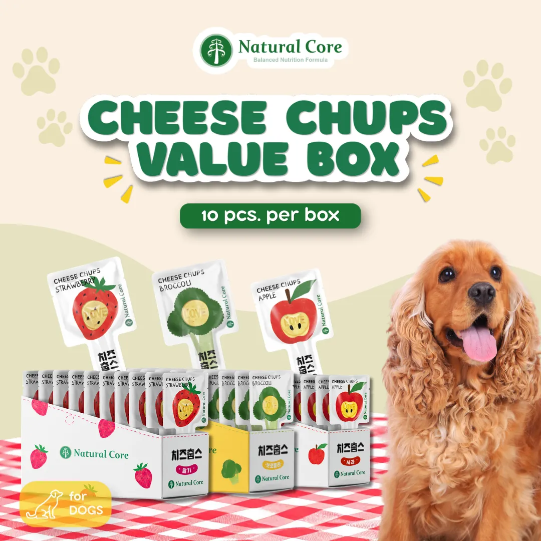 (VALUE BOX) Natural Core 10 pcsCheese Chups Healthy Lollipop Dog Treats Made in Korea