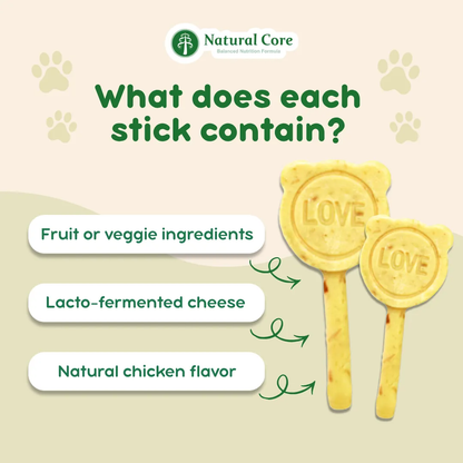 (VALUE BOX) Natural Core 10 pcsCheese Chups Healthy Lollipop Dog Treats Made in Korea