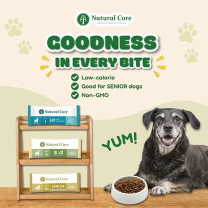 (TRIAL PACK 1PC) Natural Core Hypoallergenic Eco 1, Eco 4 Slim Down, Eco 9b Senior Salmon & Lamb for Sensitive Skin Weight Care Senior Dogs