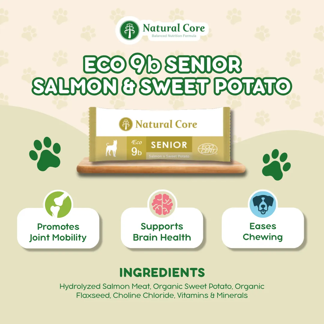 (TRIAL PACK 1PC) Natural Core Hypoallergenic Eco 1, Eco 4 Slim Down, Eco 9b Senior Salmon & Lamb for Sensitive Skin Weight Care Senior Dogs