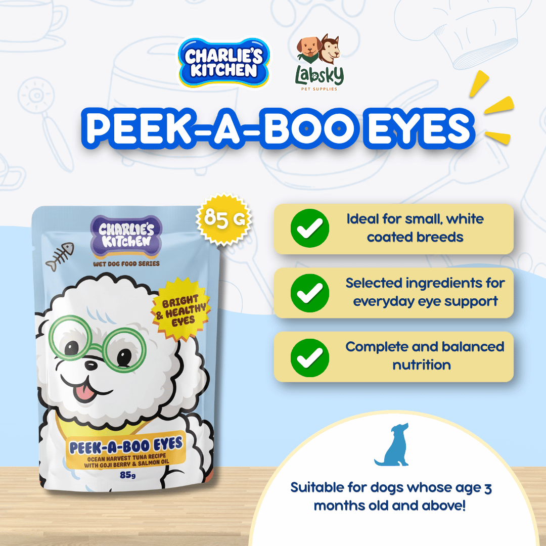 (PER PC) Charlie's Kitchen Peek-A-Boo Eyes Ocean Harvest Tuna Recipe with Goji Berry & Salmon 85g