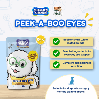 (PER PC) Charlie's Kitchen Peek-A-Boo Eyes Ocean Harvest Tuna Recipe with Goji Berry & Salmon 85g