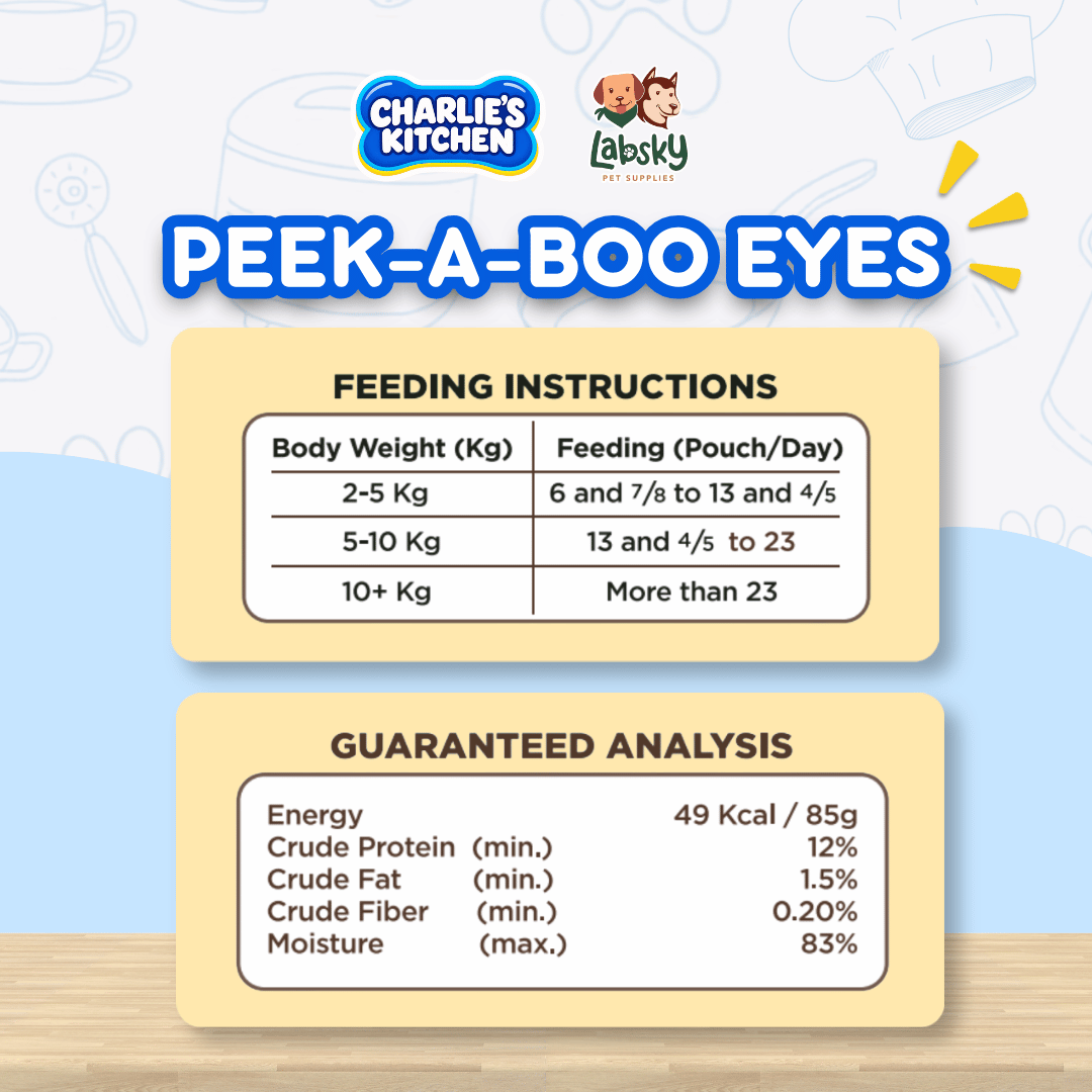 (PER PC) Charlie's Kitchen Peek-A-Boo Eyes Ocean Harvest Tuna Recipe with Goji Berry & Salmon 85g