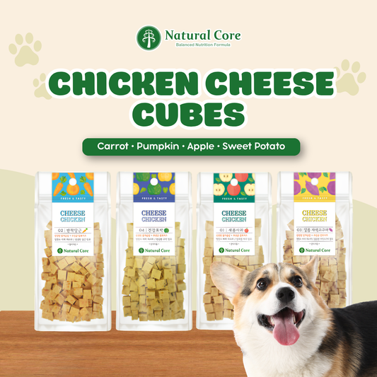 Natural Core Cheese Chicken Cube Healthy Bite-Sized Dog Treats (Human Grade) 80g