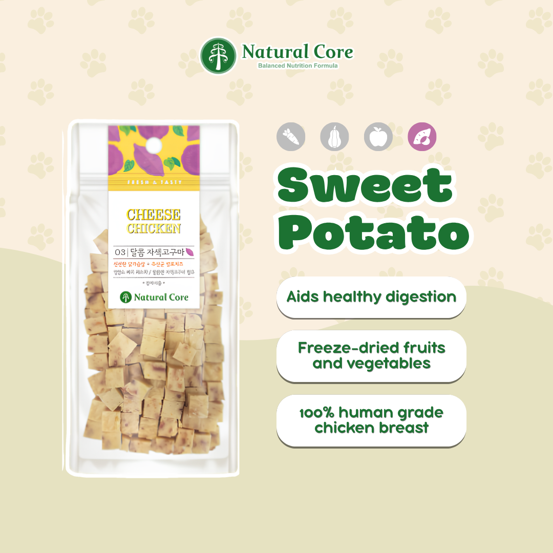 Natural Core Cheese Chicken Cube Healthy Bite-Sized Dog Treats (Human Grade) 80g