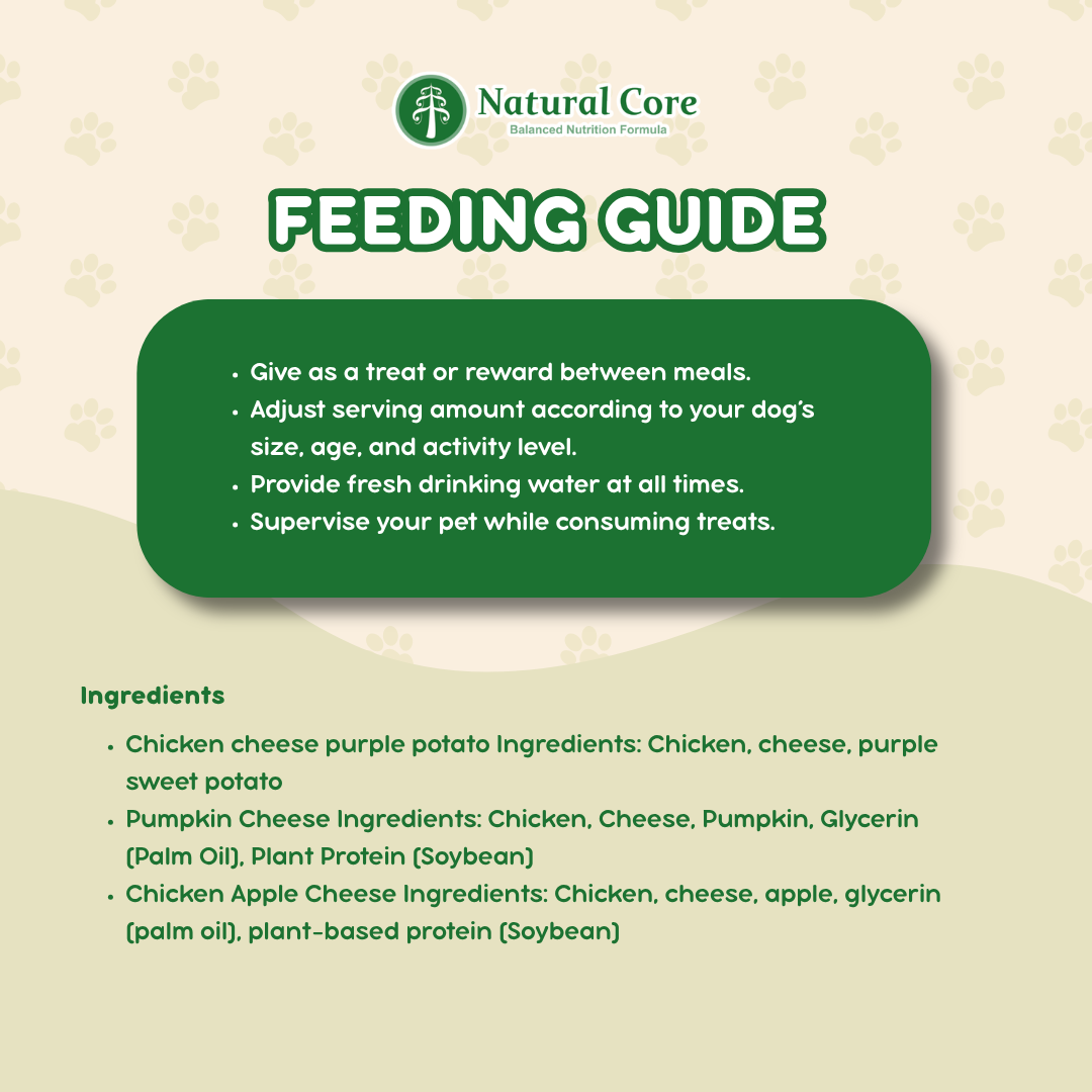 Natural Core Cheese Chicken Cube Healthy Bite-Sized Dog Treats (Human Grade) 80g
