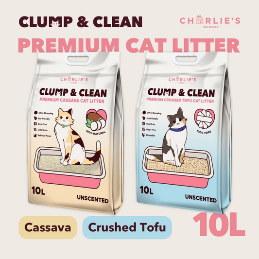 Charlie's Market Clump and Clean 100% All Natural Dust Free Clumping Odor Control Cassava Cat Litter