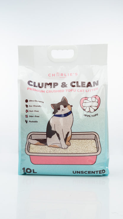 Charlie's Market Clump and Clean Crushed Tofu Flushable Absorbent All Natural Cat Litter