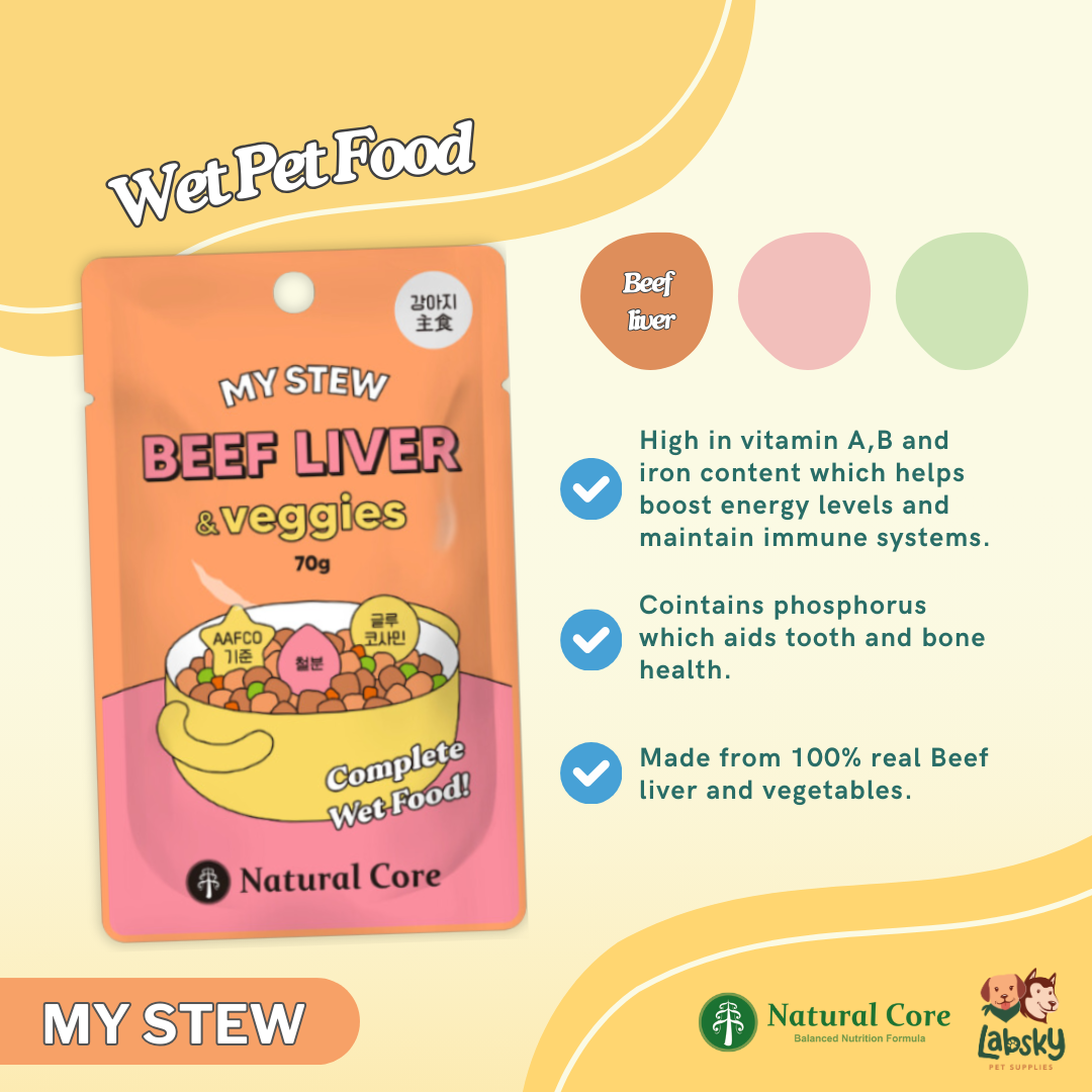 Natural Core My Stew Wet Food Beef, Duck, Salmon, Chicken, Veggies for Dogs 70 g