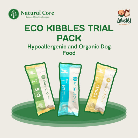 (TRIAL PACK) Natural Core Hypoallergenic Eco 1, Eco 4 Slim Down, Eco 9b Senior Salmon & Lamb for Sensitive Skin Weight Care Senior Dogs