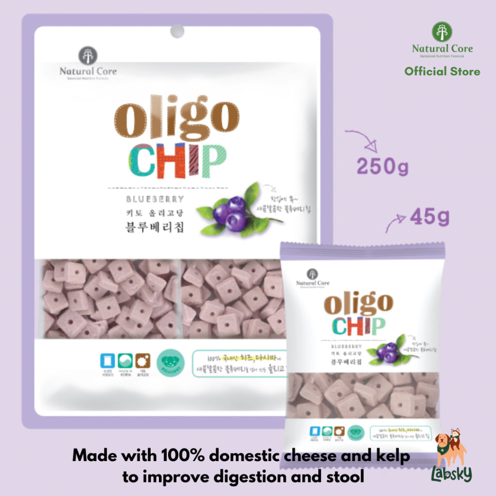 Natural Core Blueberry Oligochip Healthy Cookie Crispy Bite Size Probiotic Treat for Dogs