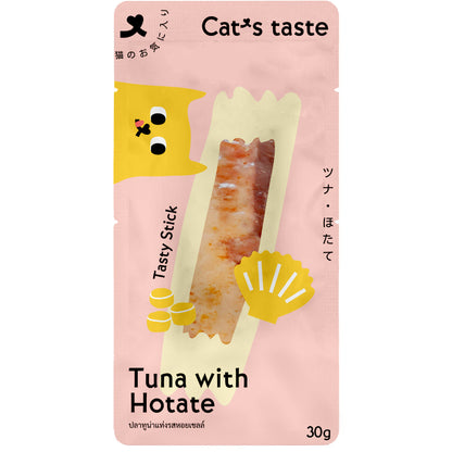 (VALUE BOX) Cat's Taste 12pcs Tasty Stick Cat Treats - Tuna, Scallop, Bonito 30g