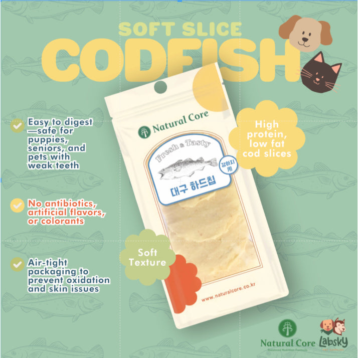 Natural Core Dehydrated Codfish, Duck, Chicken, Scallop Dog and Cat Treats 30g