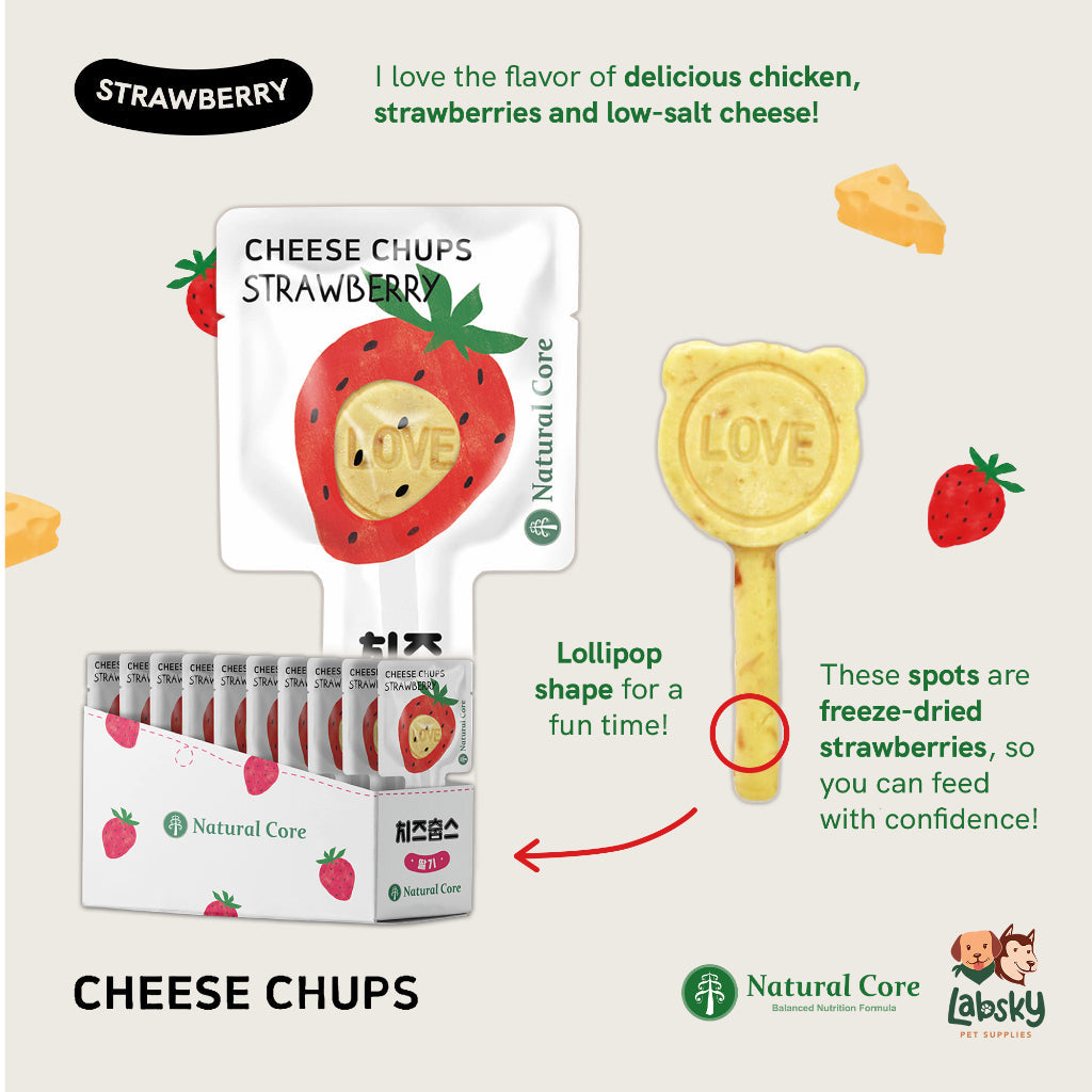 (VALUE BOX) Natural Core 10 pcsCheese Chups Healthy Lollipop Dog Treats Made in Korea