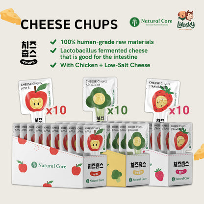 (VALUE BOX) Natural Core 10 pcsCheese Chups Healthy Lollipop Dog Treats Made in Korea