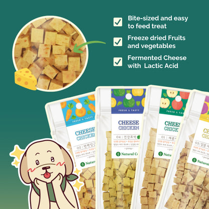 Natural Core Cheese Chicken Cube Healthy Bite-Sized Dog Treats (Human Grade) 80g