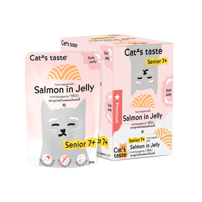 (PER PC) Cat's Taste Premium Wet Cat Food in Soft Jelly Salmon Senior 7+ Fiber Collagen Immune 70g