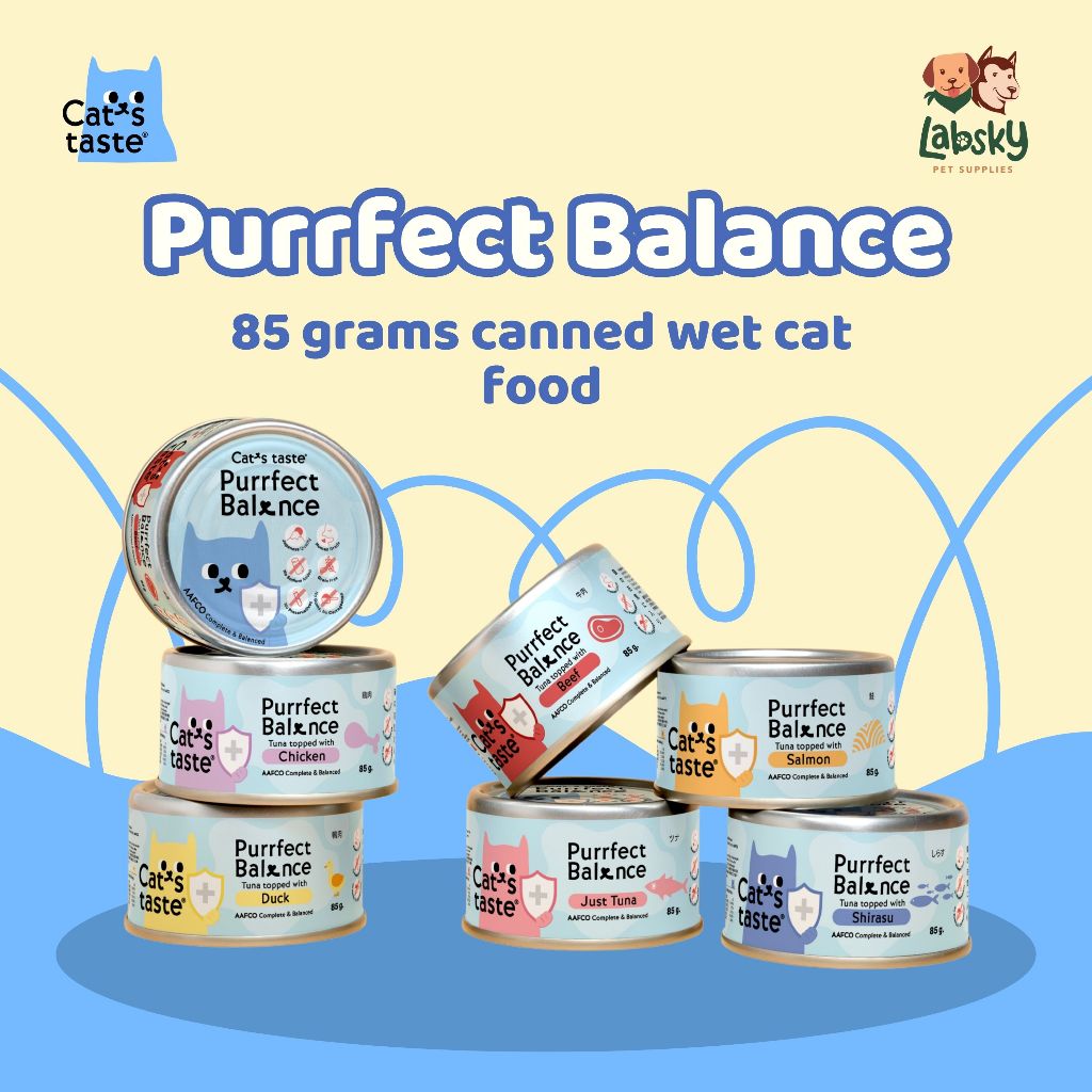 Cat's Taste Hypoallergenic Purrfect Balance Grain-Free Premium Wet Cat Food Postbiotics 85g