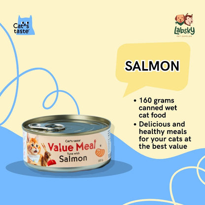 Cat's Taste Value Meal Grain-Free Wet Cat Food - Tuna, Chicken, Salmon 160g