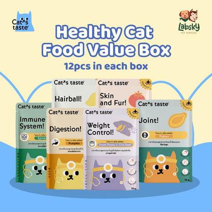 (VALUE BOX) Cat's Taste Healthy Premium Jelly Skin Joint Digestion Hairball Immune Kidney Urinary