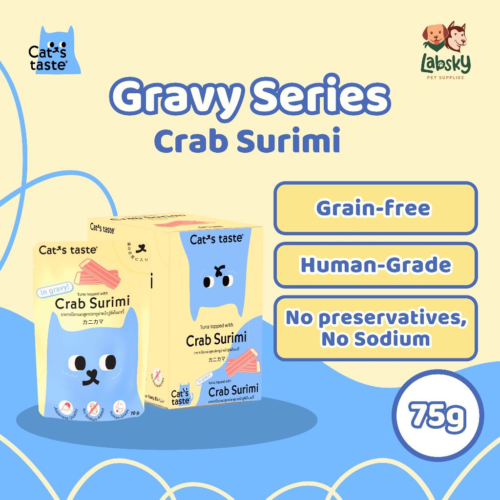(VALUE BOX) Cat's Taste 12pcs Premium Wet Cat Food in Gravy Tuna Chicken Salmon Shrimp Anchovies 75g