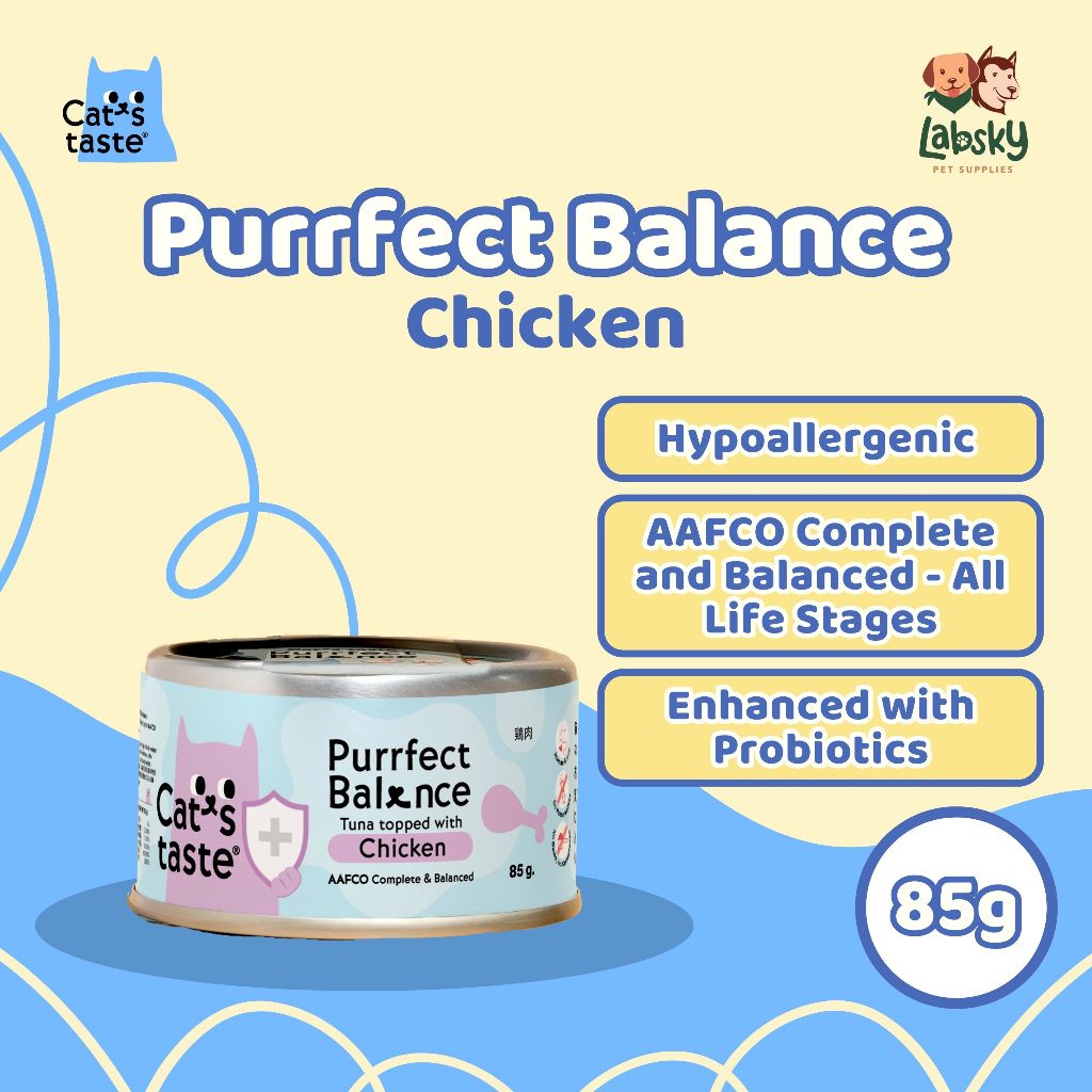 Cat's Taste Hypoallergenic Purrfect Balance Grain-Free Premium Wet Cat Food Postbiotics 85g
