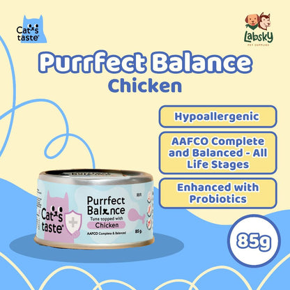 Cat's Taste Hypoallergenic Purrfect Balance Grain-Free Premium Wet Cat Food Postbiotics 85g