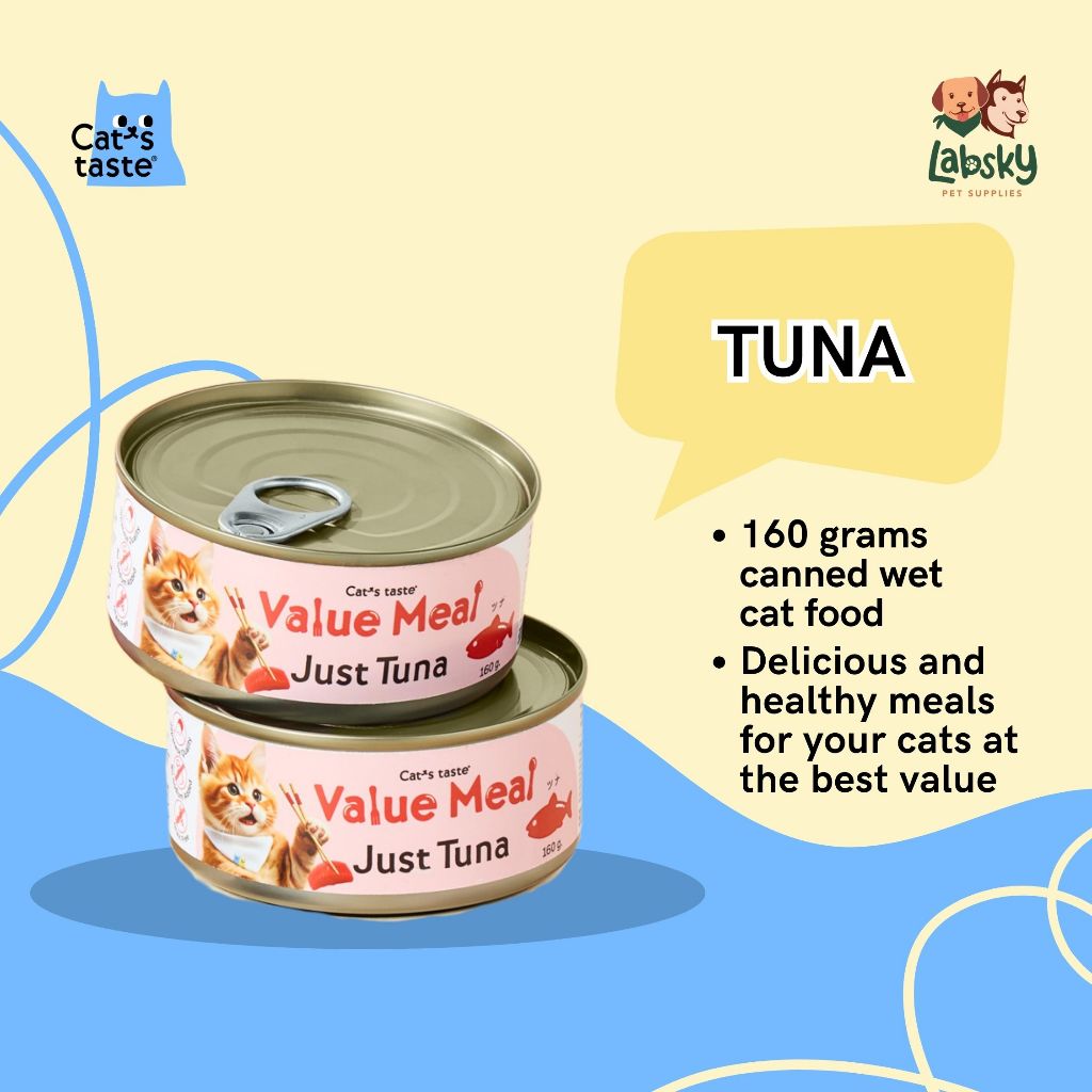 Cat's Taste Value Meal Grain-Free Wet Cat Food - Tuna, Chicken, Salmon 160g
