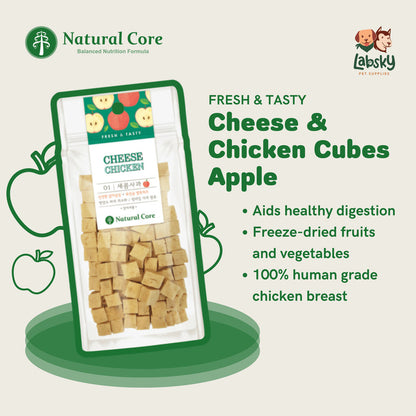 Natural Core Cheese Chicken Cube Healthy Bite-Sized Dog Treats (Human Grade) 80g