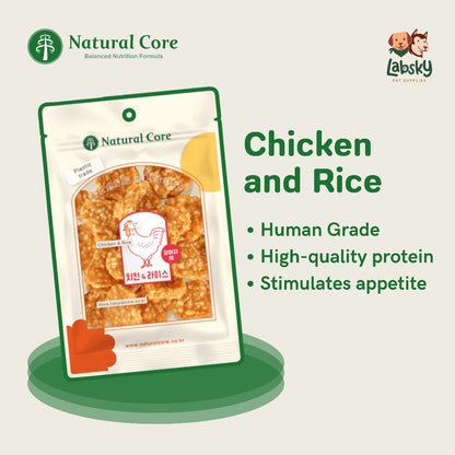 Natural Core Dehydrated Chicken Rice, Duck Slice/Jerky Healthy Treats for Dogs 100g