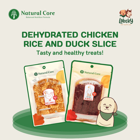 Natural Core Dehydrated Chicken Rice, Duck Slice/Jerky Healthy Treats for Dogs 100g