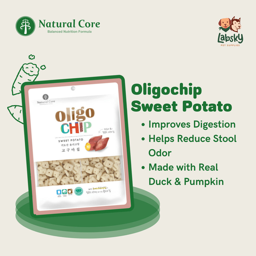 Natural Core Sweet Potato Oligochip Healthy Cookie Crispy Bite Size Probiotic Treat for Dogs