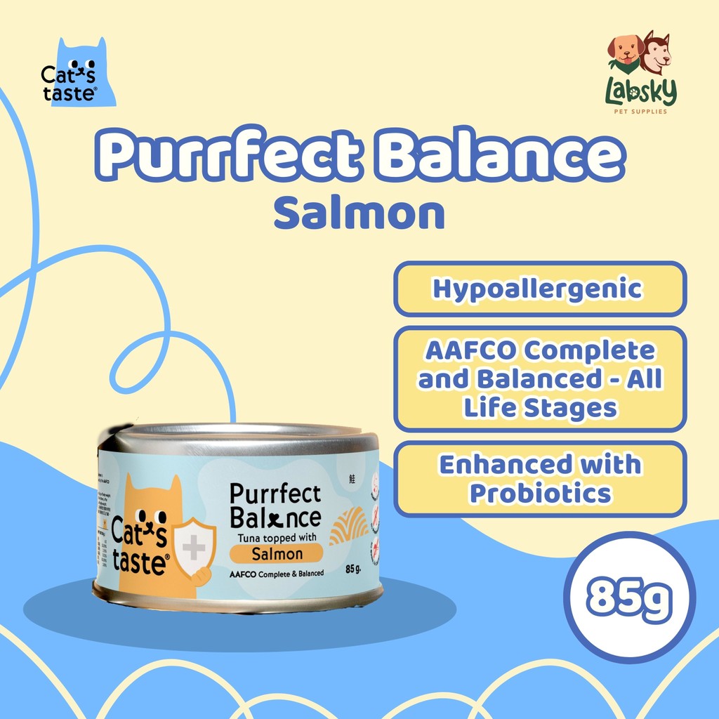 (BOX OF 24) Cat's Taste Hypoallergenic Purrfect Balance Grain-Free Premium Wet Cat Food Postbiotics