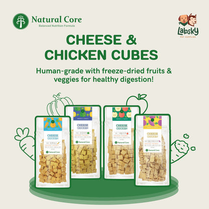 Natural Core Cheese Chicken Cube Healthy Bite-Sized Dog Treats (Human Grade) 80g