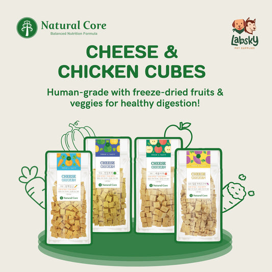 Natural Core Cheese Chicken Cube Healthy Bite-Sized Dog Treats (Human Grade) 80g