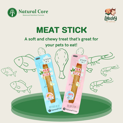 (PER PIECE) Natural Core Tasty Steamed Chicken Shrimp Codfish Meat Stick Dog & Cat Treats All Ages