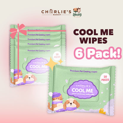 (SAVER BUNDLE) Charlie's Market Cool Me Biodegradable Cooling Wipes for Dogs Cooling Menthol