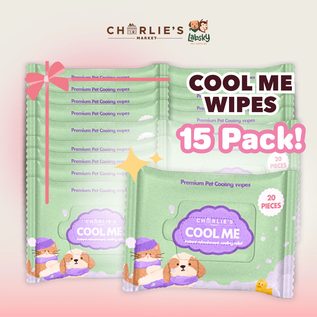 (SAVER BUNDLE) Charlie's Market Cool Me Biodegradable Cooling Wipes for Dogs Cooling Menthol