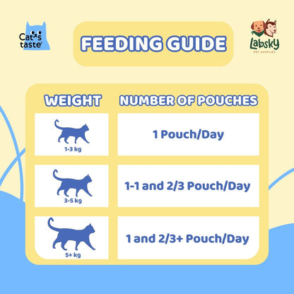 (VALUE BOX) Cat's Taste 12pcs Premium Wet Cat Food for Senior 7+ Soft Jelly Salmon Fiber Collagen